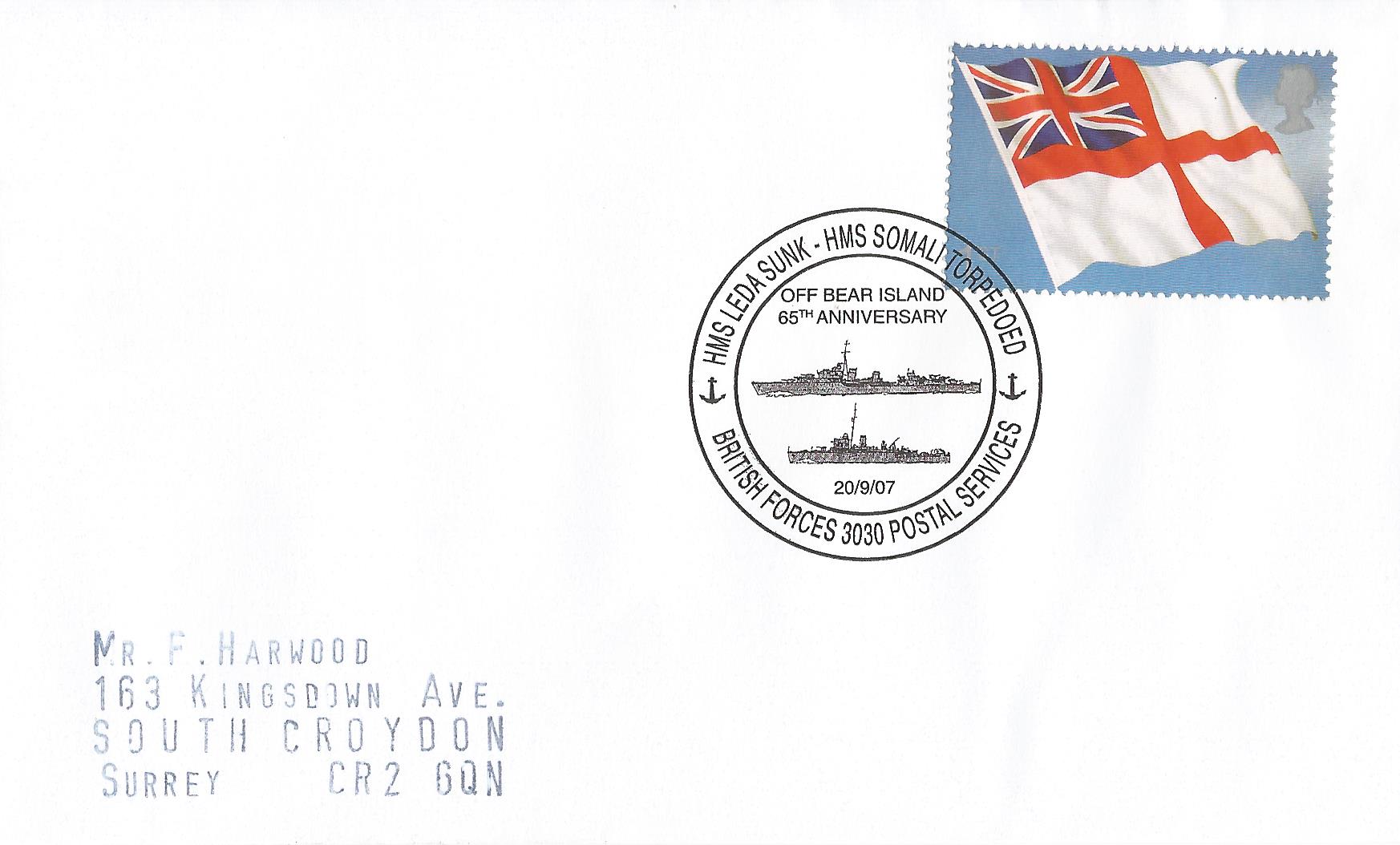 HMS Leda Sunk HMS Somali Torpedoed off Bear Island 65th Anniversary BFPS 3030_16518
