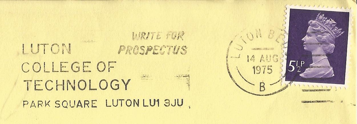 Luton College of Technology Write for Prospectus Park Square Luton LU1 3JU_LP 1703 t