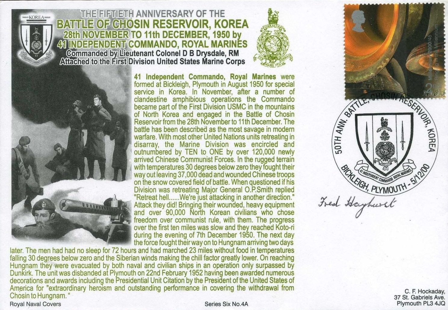 50th Ann. Battle Chosin Reservoir Korea Bickleigh Plymouth_13009
