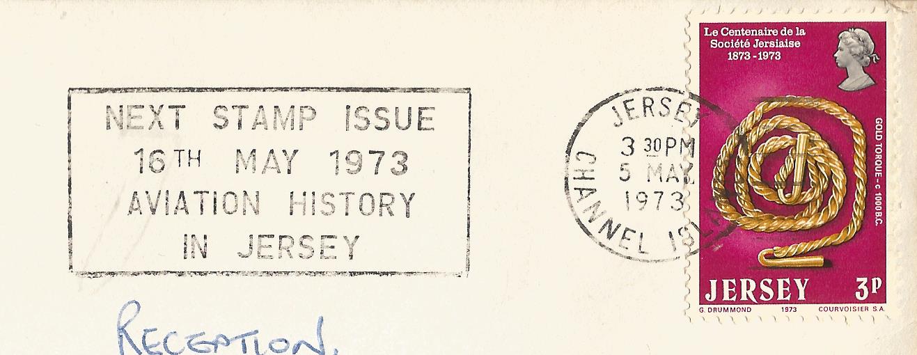 Next Stamp Issue 16th May 1973 Aviation History in Jersey_LP J 18 t