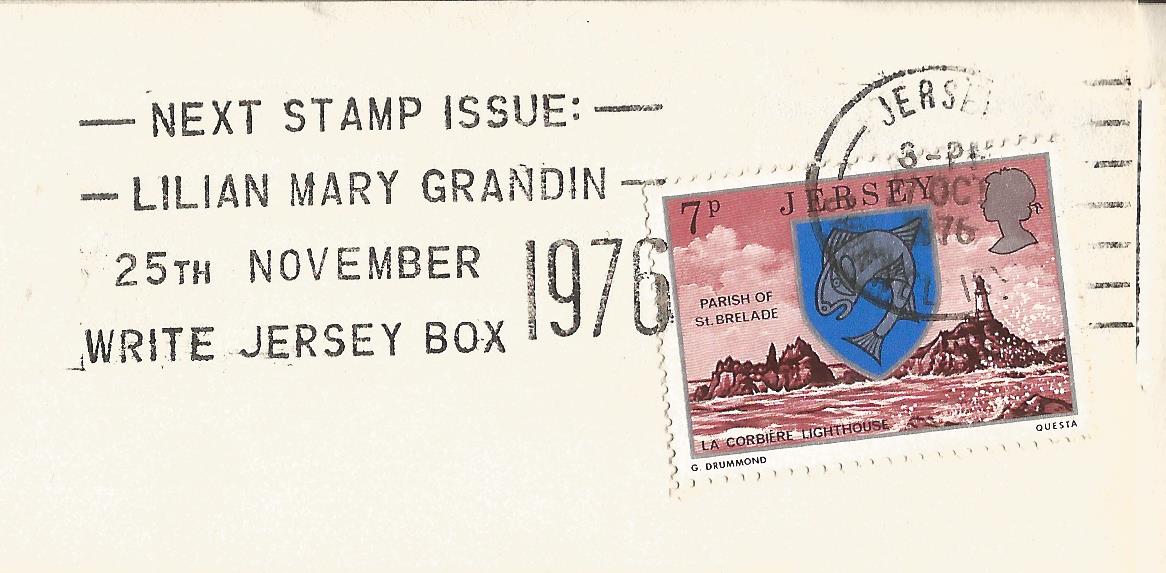 Next Stamp Issue Lilian Mary Grandin 25th November Write Jersey Box 1976_LP J 46 t