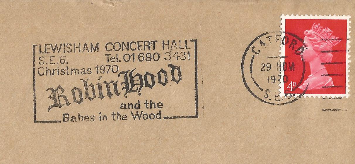 Lewisham Concert Hall S E 6 Tel 01 690 3431 Christmas 1970 Robin Hood and the Babes in the Wood_GS 1692 t