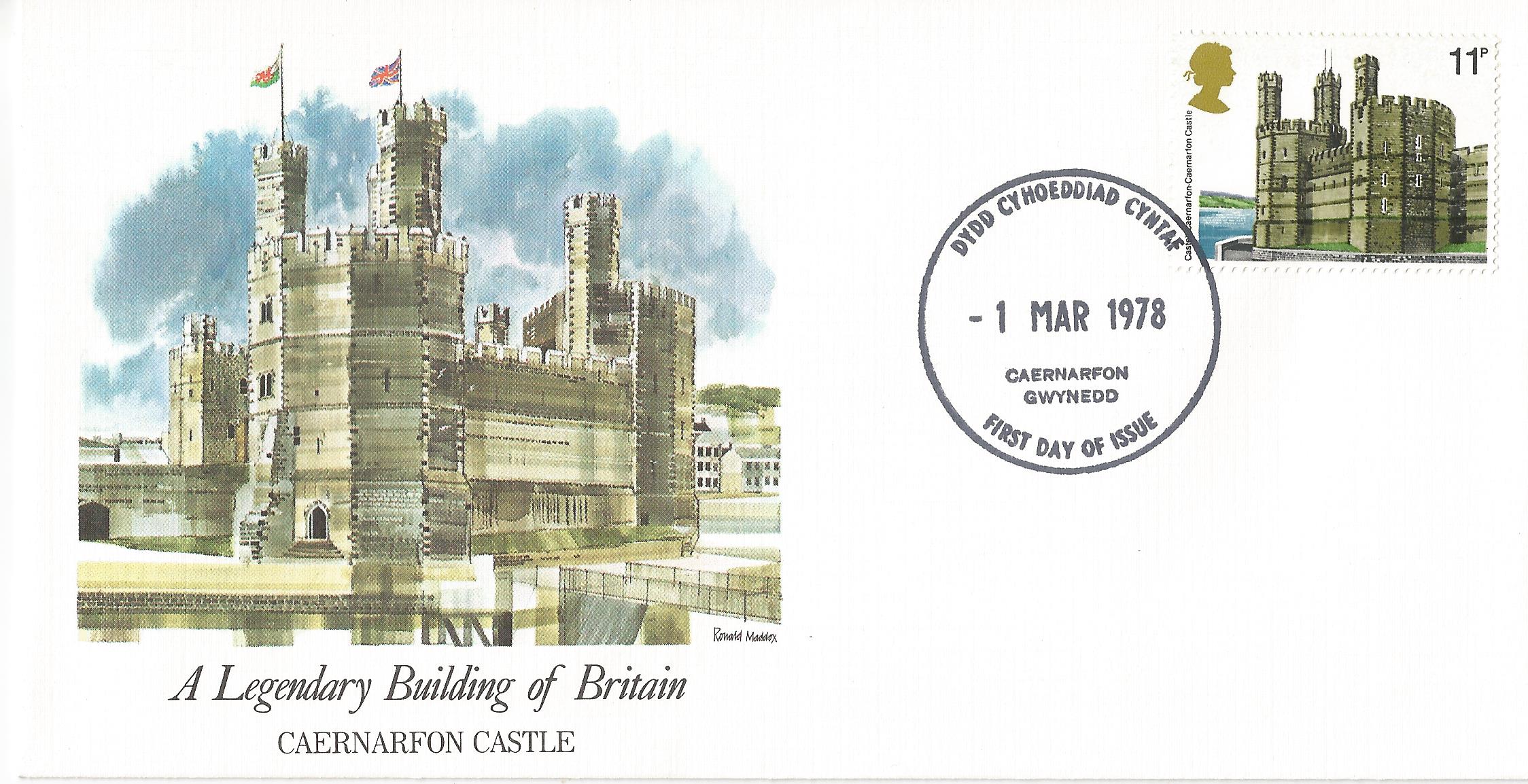 Dydd Cyhoeddiad Cyntaf First Day Of Issue Caernarfon Gwynedd