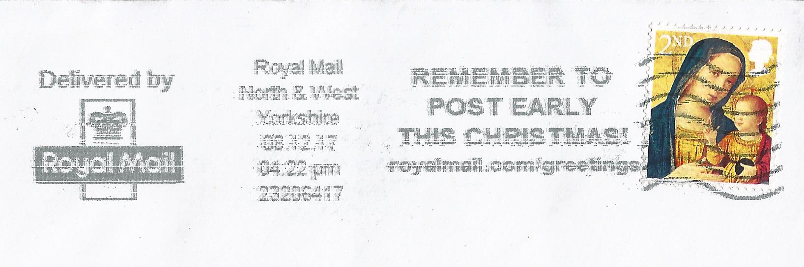 Remember to Post Early This Christmas ! royalmail.com /greetings