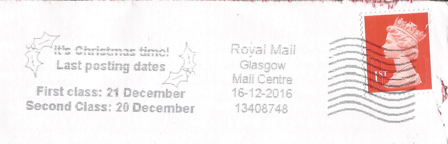 It's Christmas time Last posting dates First class 21 December Second Class 20 December