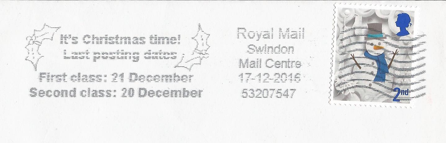 It's Christmas time Last posting dates First class 21 December Second Class 20 December
