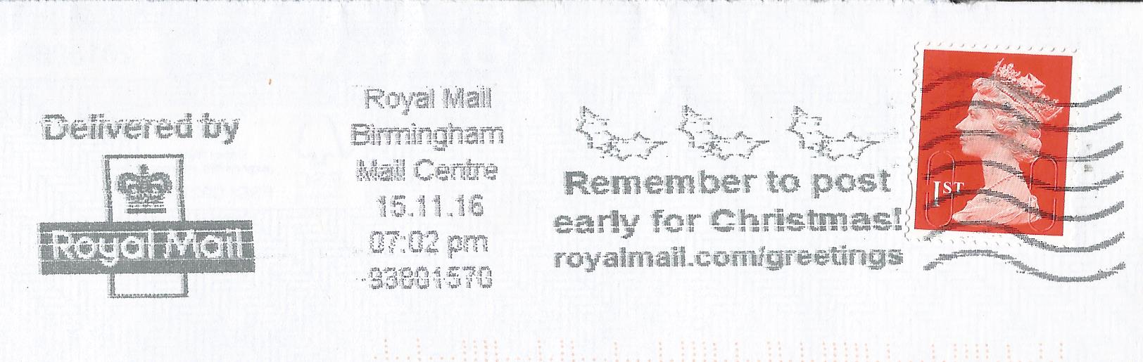 Remember to post early for Christmas royalmail.com greetings