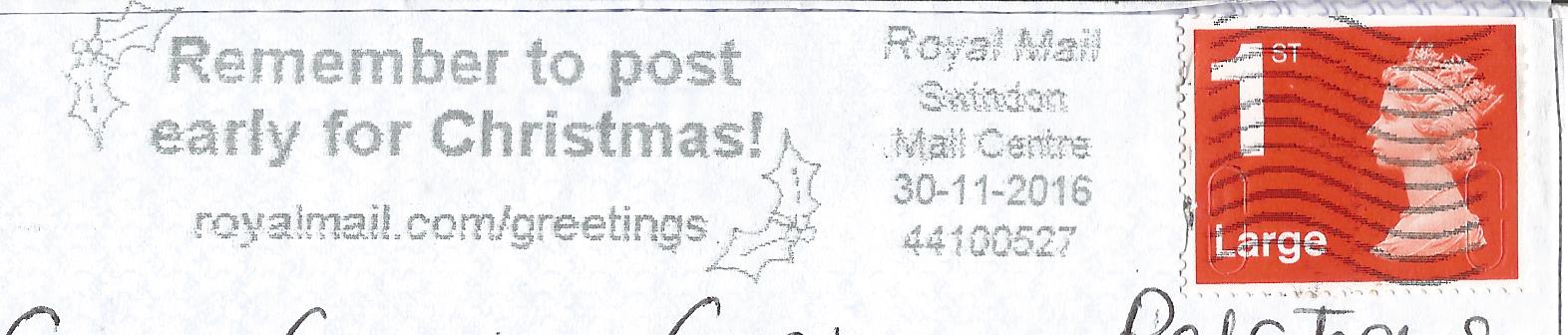 Remember to post early for Christmas royalmail.com greetings