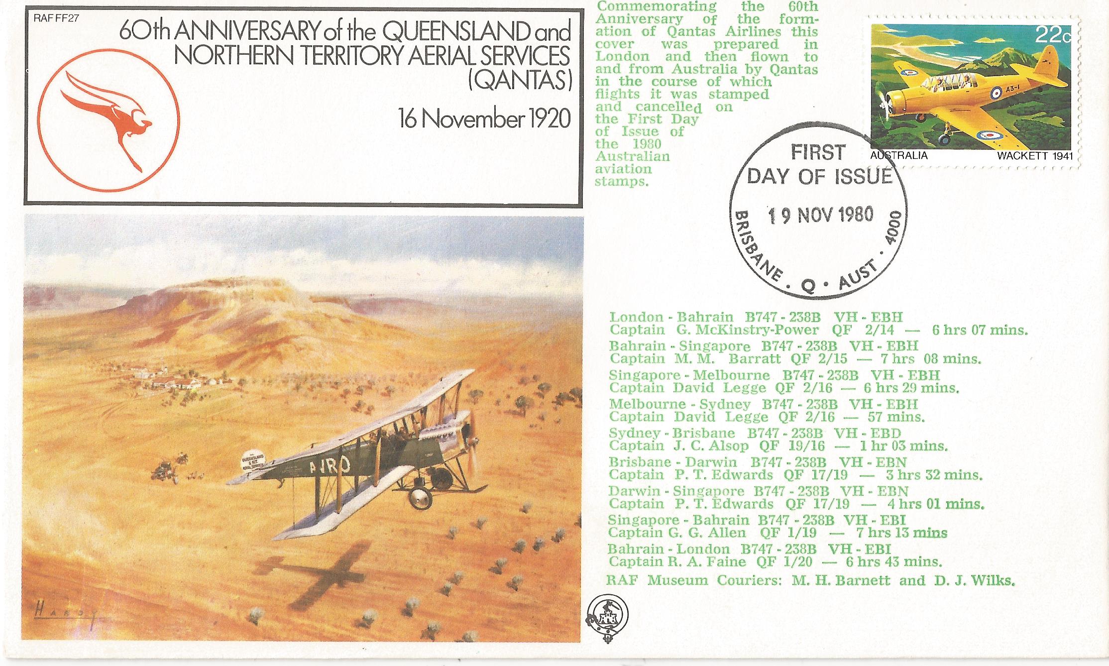60th Anniversary of The Queensland and Nothern Territory Aerial Services (Quantas)