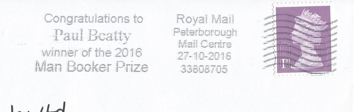 Congratulations to Paul Beatty winner of the 2016 Man Booker Prize