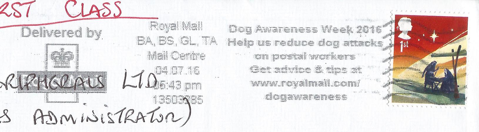 Dog Awareness Week 2016 Help us reduce dog attacks on postal workers Get advice & tips at royalmail.com/dogawareness