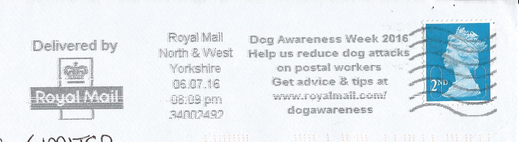 Dog Awareness Week 2016 Help us reduce dog attacks on postal workers Get advice & tips at royalmail.com/dogawareness
