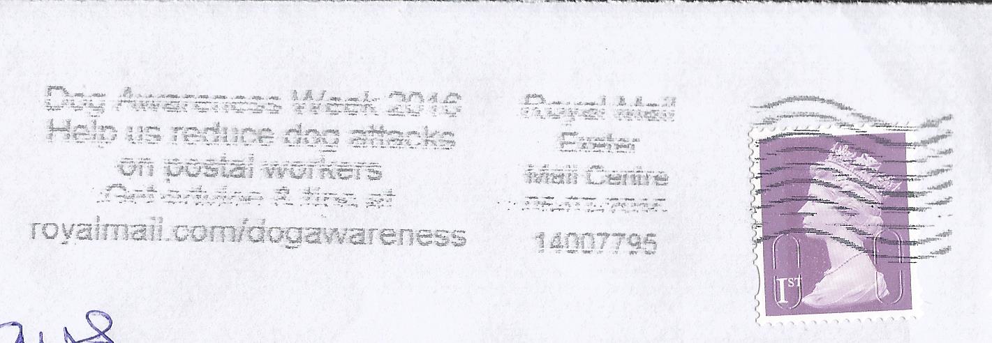 Dog Awareness Week 2016 Help us reduce dog attacks on postal workers Get advice & tips at royalmail.com dogawareness