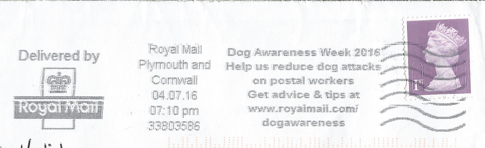 Dog Awareness Week 2016 Help us reduce dog attacks on postal workers Get advice & tips at royalmail.com dogawareness