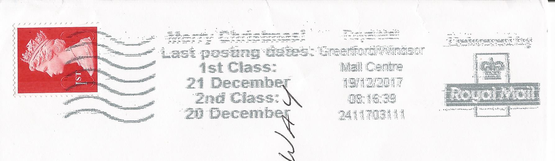 Merry Christmas Last Posting Dates 1st Class 21 December 2nd Class 20 December