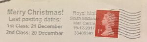 Merry Christmas Last Posting Dates 1st Class 21 December 2nd Class 20 December
