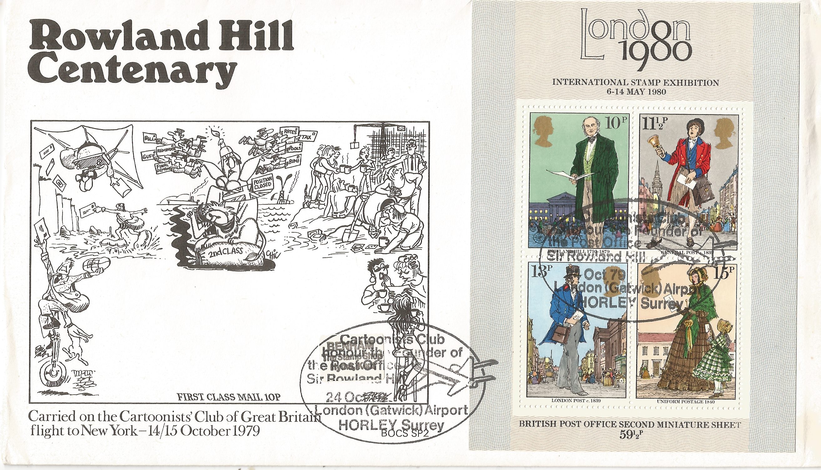 Cartoonists Club honour the Founder of The Post Office Sir Rowland Hill London Gatwick Airport Horley Surrey_4052