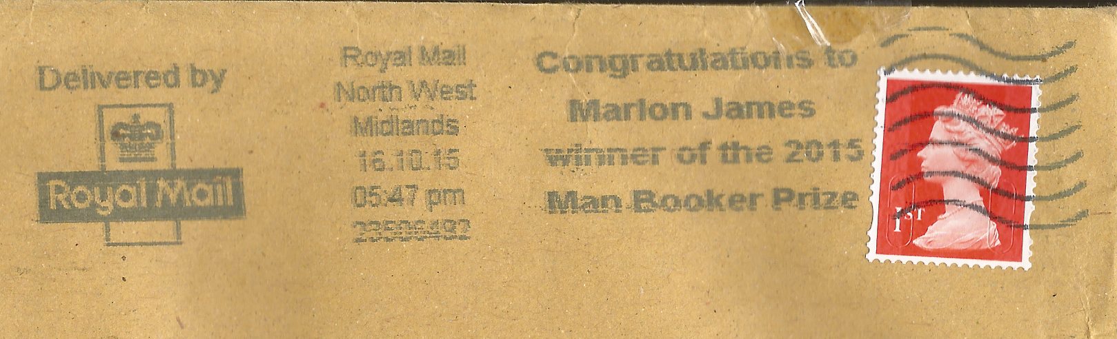 Congratulations to Marlon James winner of the 2015 Man Booker Prize