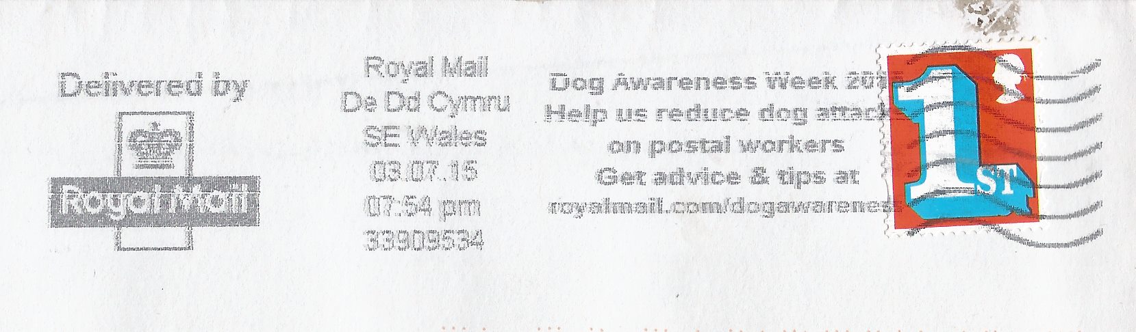 Dog Awareness Week 2015 Help us reduce dog attacks on postal workers Get advice & tips at royalmail.com/dogawareness