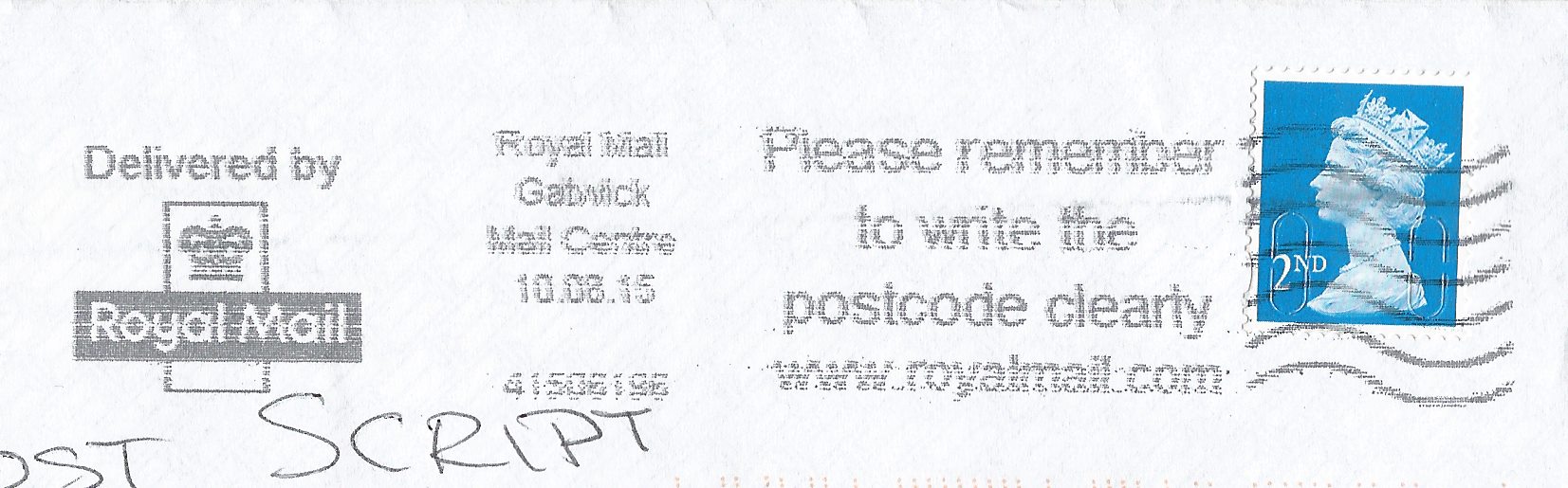 Please remember to write the postcode clearly www.royalmail.com