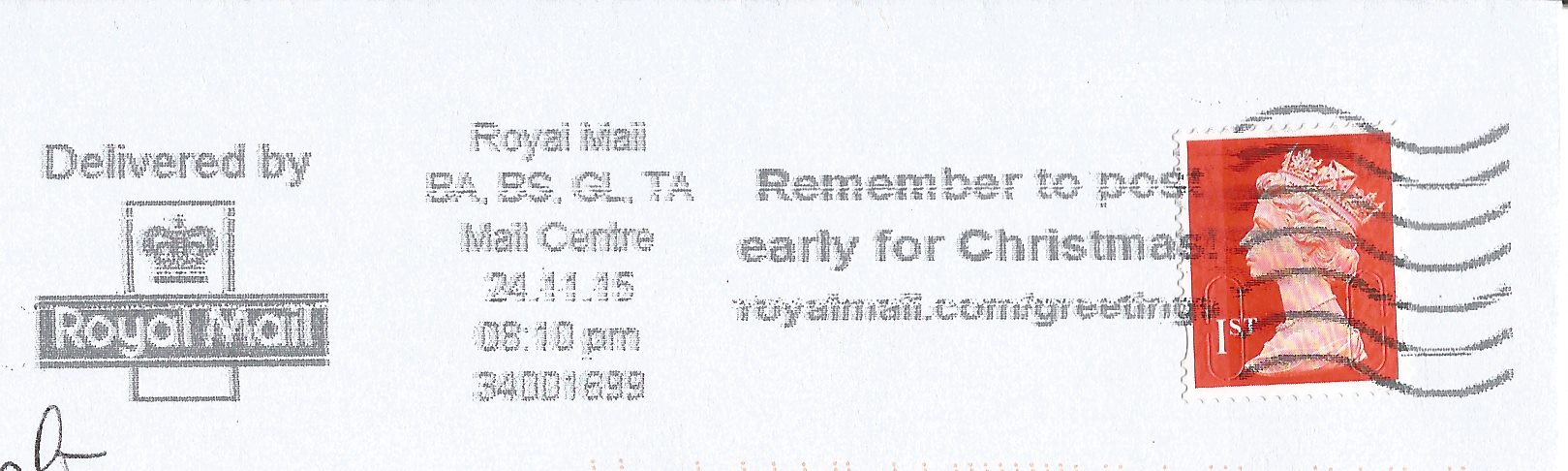 Remember to post early for Christmas! royalmail.com/greetings_GS 5771