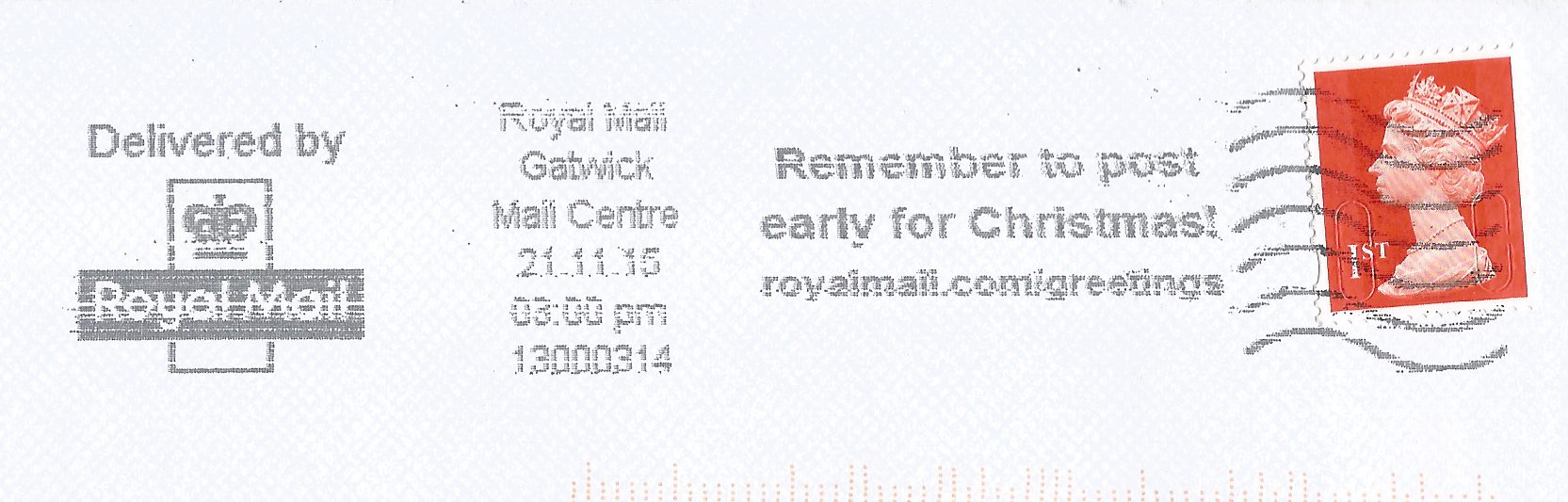 Remember to post early for Christmas! royalmail.com/greetings_GS 5771