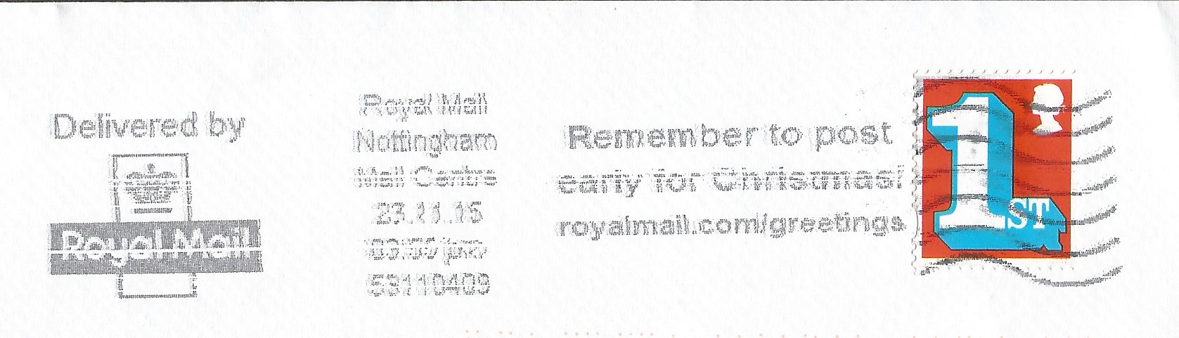 Remember to post early for Christmas! royalmail.com/greetings_GS 5771