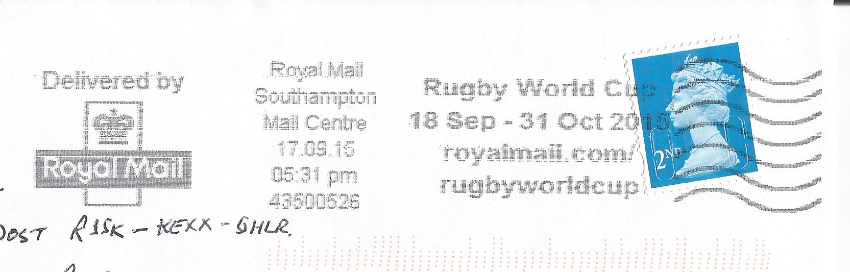 Rugby World Cup 18 Sep - 31 Oct 2015 royalmail.com/rugbyworldcup