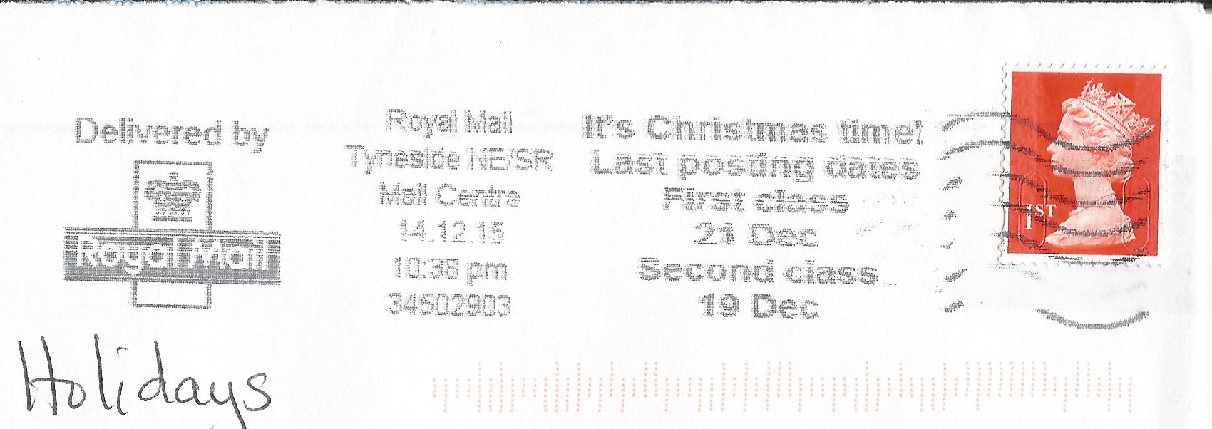 It's Christmas time! Last posting dates First Class 21st December Second Class 19th December