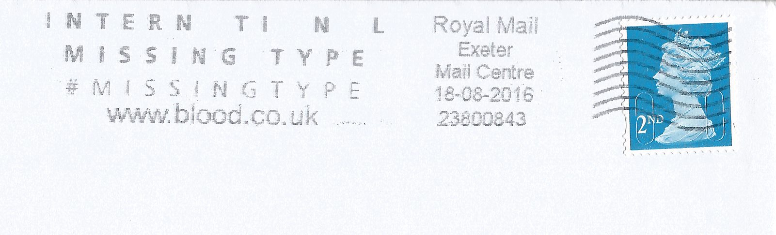Intern ti n  l Missing Type #Missingtype www.blood.co.uk