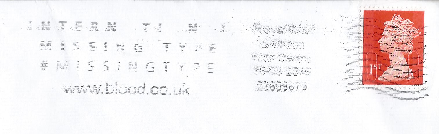Intern ti n  l Missing Type #Missingtype www.blood.co.uk