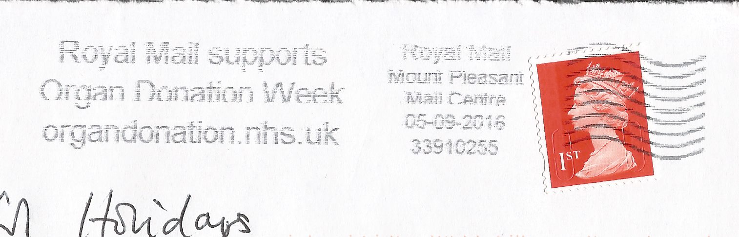 Royal Mail supports Organ Donation Week organdonation.nhs.uk