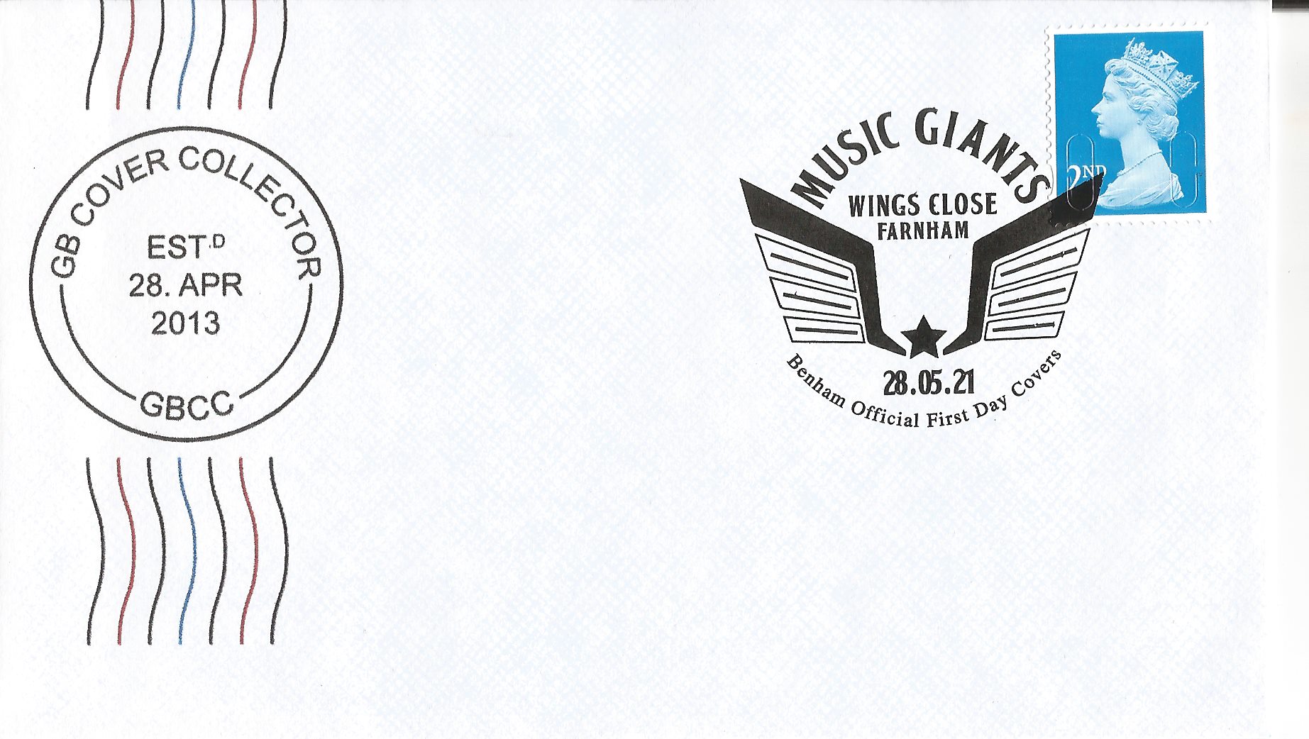 Music Giants Benham Official First Day Covers Wings Close Farnham