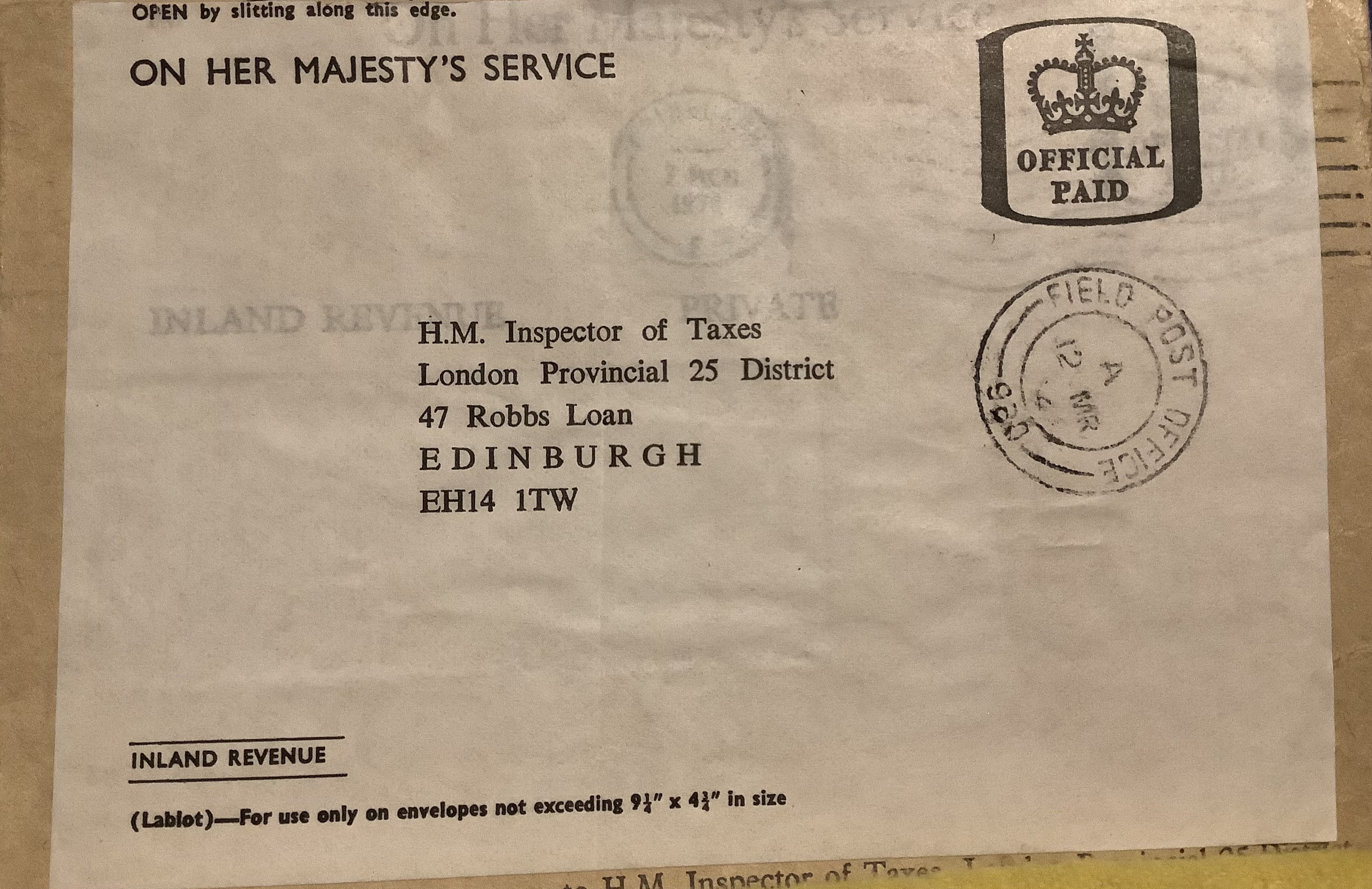 Field Post Office A 980