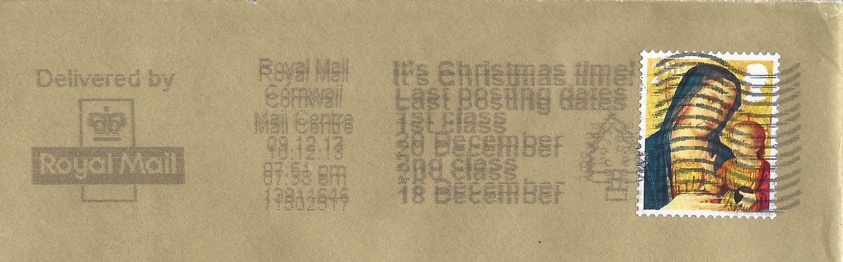 It's Christmas time Last posting dates 1st Class 20 December 2nd Class 18th December