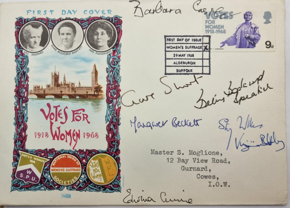 First Day of Issue Women's Suffrage Aldeburgh Suffolk
